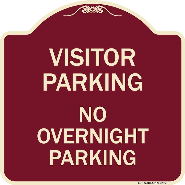 Signmission Visitor Parking Visitor Parking No Overnight Parking Heavy-Gauge Alum Sign, 18" x 18", BU-1818-22726 A-DES-BU-1818-22726 - main